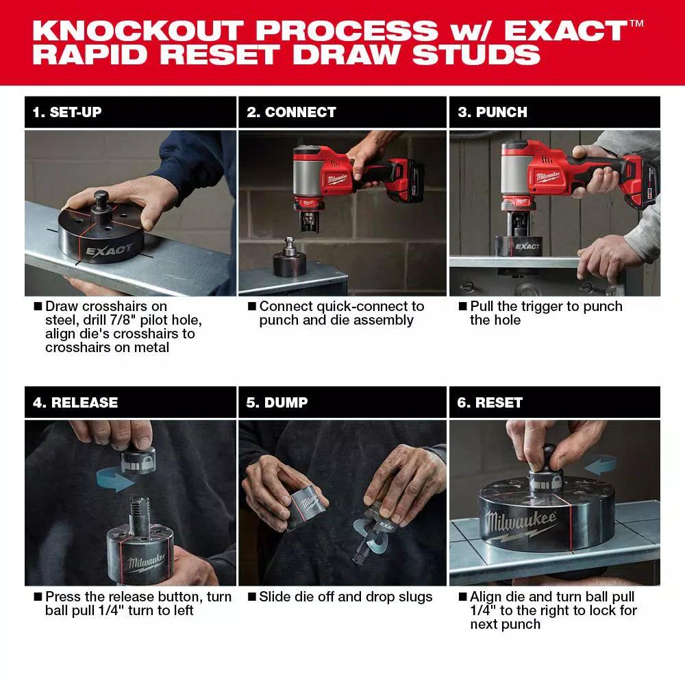 Milwaukee M18 Force Logic 10T Knockout Tool Kit with M18 FUEL Hammer Drill & 5.0 Ah Battery