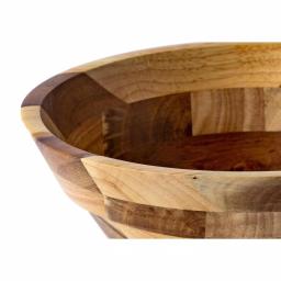 Casa Bellante 10 in. Rubberwood Serving Bowl, 62 fl. oz. Round Wooden Bowl thumbnail 3