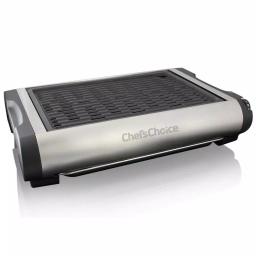 Chef'sChoice 1500W Indoor Electric Countertop Grill with Removable Nonstick Cast Aluminum Plate and Drip Tray, Silver thumbnail 2