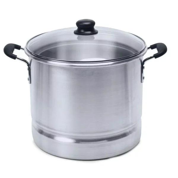 IMUSA 24 Qt. Aluminum Stovetop Steamer with Tempered Glass Lid