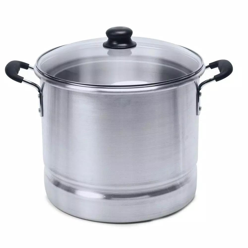 IMUSA 24 Qt. Aluminum Stovetop Steamer with Tempered Glass Lid