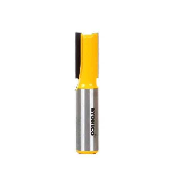 Yonico 1/2 in. Carbide Tipped Straight Router Bit, 1/2 in. Shank, 2-Flute