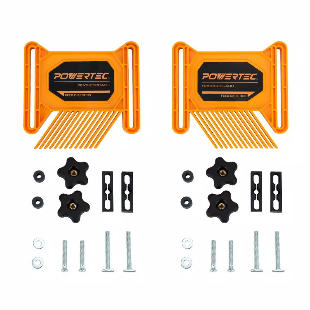 POWERTEC Dual Universal Featherboards for Table Saws, Band Saws, and Router Tables (2-Pack)