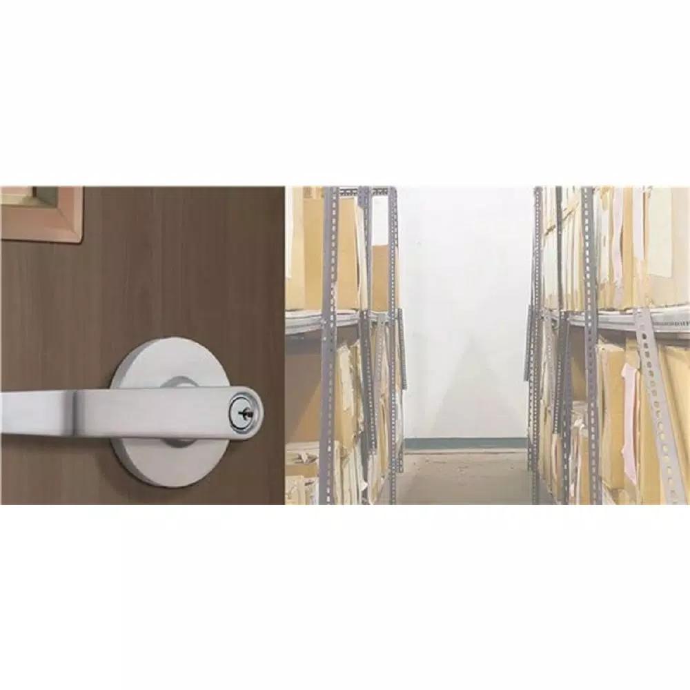 Universal Hardware Commercial Heavy Duty Storeroom Door Lever, Satin Chrome, 2-3/4 in. Backset
