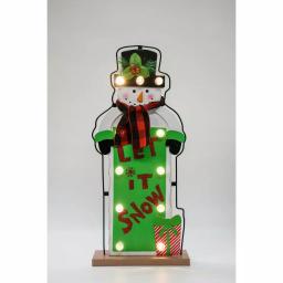 Fraser Hill Farm 24 in. Artificial Christmas Wreath Decor Set with Train, Sleigh, and LED Shelf Sitters thumbnail 10