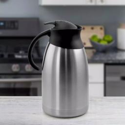 MegaChef 67.6 fl. oz. Stainless Steel Thermal Beverage Carafe with Black Lid thumbnail 3