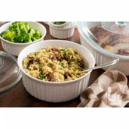 Corningware French White 10-Piece Ceramic Bakeware Set with Lids thumbnail 9