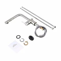 Vanity Art Brushed Nickel Single-Handle Pull Out Kitchen Faucet with 360 Degree Swivel Spout thumbnail 3