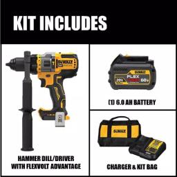 DEWALT 20V MAX Brushless 1/2 in. Hammer Drill/Driver Kit with FLEXVOLT ADVANTAGE & 6.0 Ah Battery thumbnail 2