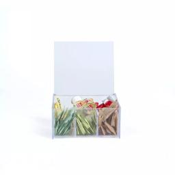 Mind Reader Clear Acrylic 6-Compartment Tea Bag Organizer and Pantry Storage Container with Lid thumbnail 5