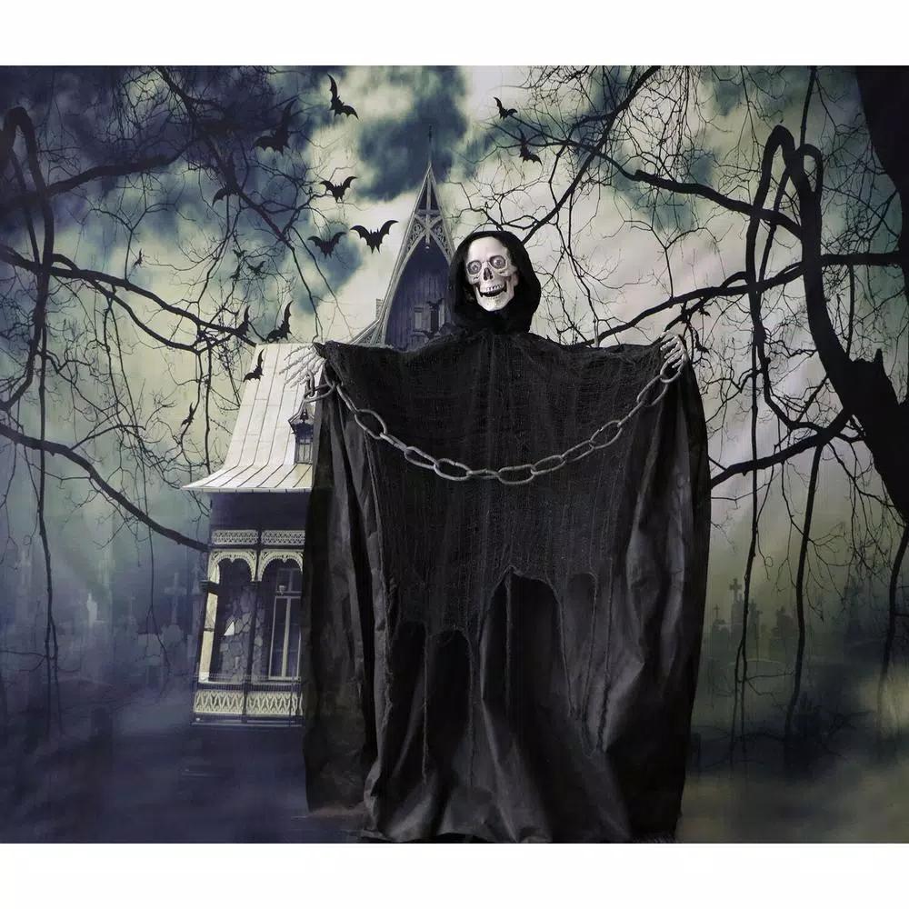 Haunted Hill Farm 5 ft. Talking Animatronic Skeleton Halloween Prop
