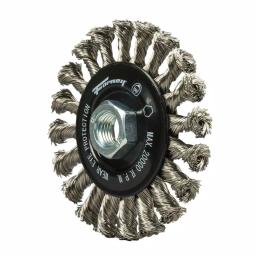 Forney 4 in. Stainless Steel Twist Knot Wire Wheel Brush for Heavy-Duty Cleaning thumbnail 4