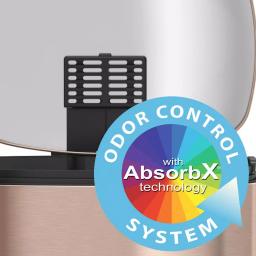 iTouchless SoftStep 13.2 Gallon Rose Gold Stainless Steel Step Trash Can with Odor Control and Removable Inner Bucket thumbnail 3