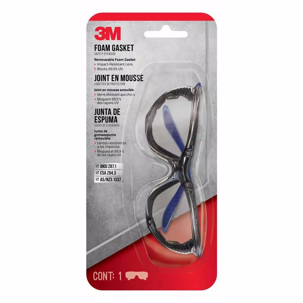3M Performance Eyewear Foam-Gasket Safety Glasses with Mirrored Anti-Fog Lenses (6-Pack)