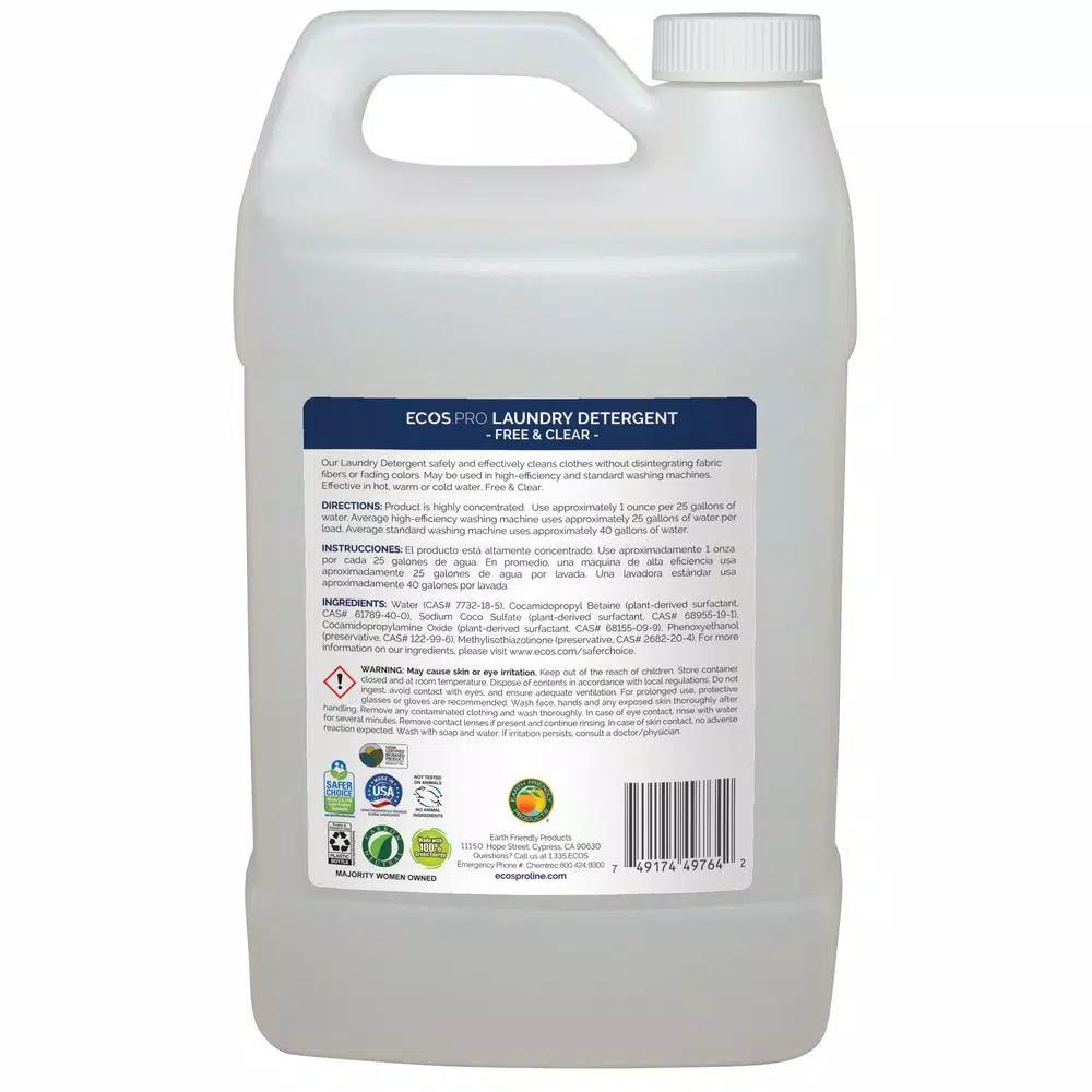 ECOS Pro Free and Clear Liquid Laundry Detergent, 128 oz.