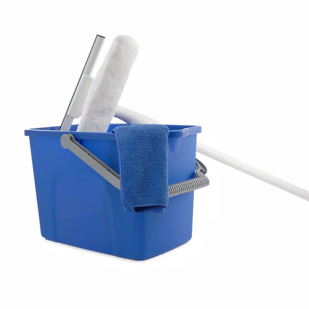 Unger 10 in. Window Washing Starter Kit with Collapsible Pole and Bucket