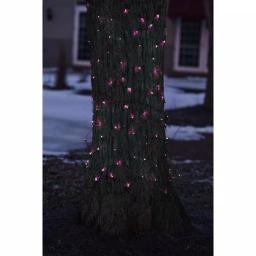 Northlight 2 ft. x 8 ft. Pink LED Net Style Christmas Tree Trunk Wrap Lights with Brown Wire thumbnail 2