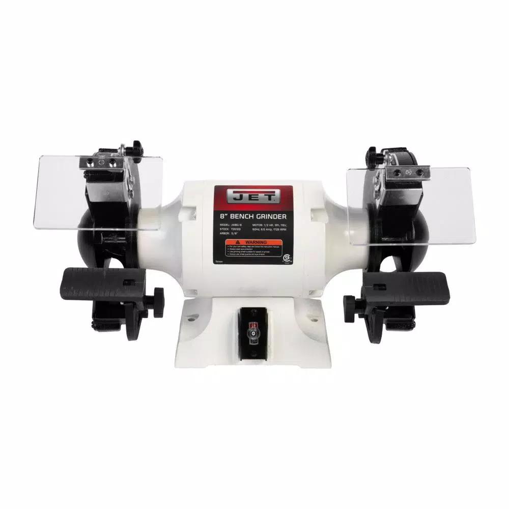 Jet JWBG-8 8 in. 1/2 HP 115-Volt Slow Speed Bench Grinder for Woodworking