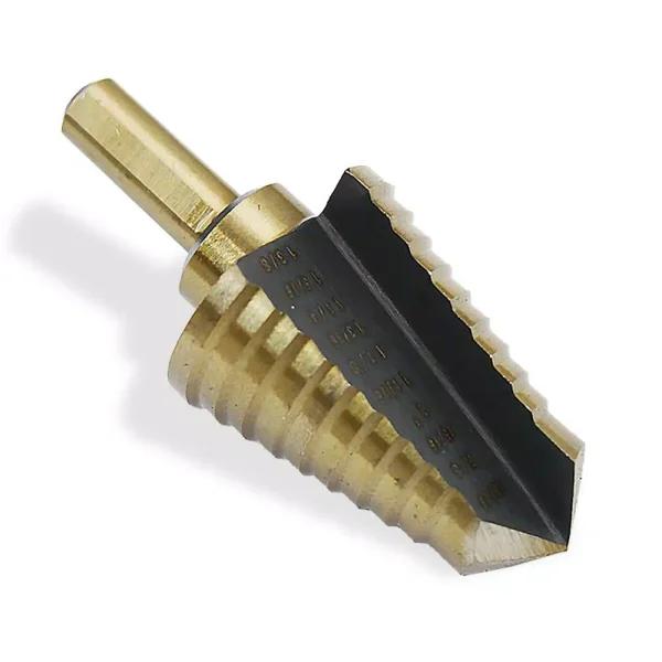 Stark Titanium Coated HSS Heavy-Impact Step Drill Bit, 13/16 in. x 1-3/8 in.