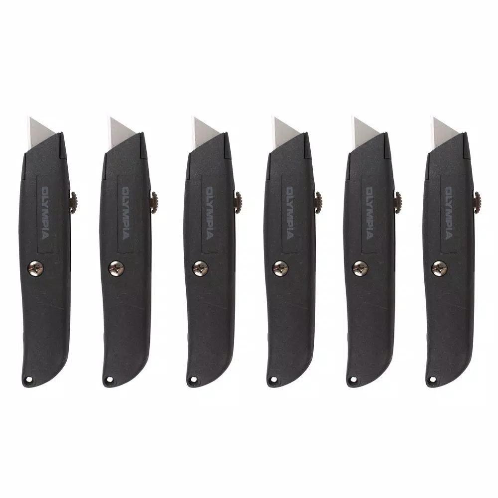 OLYMPIA Tools 6-Piece Retractable Utility Knife Set with Metal Construction