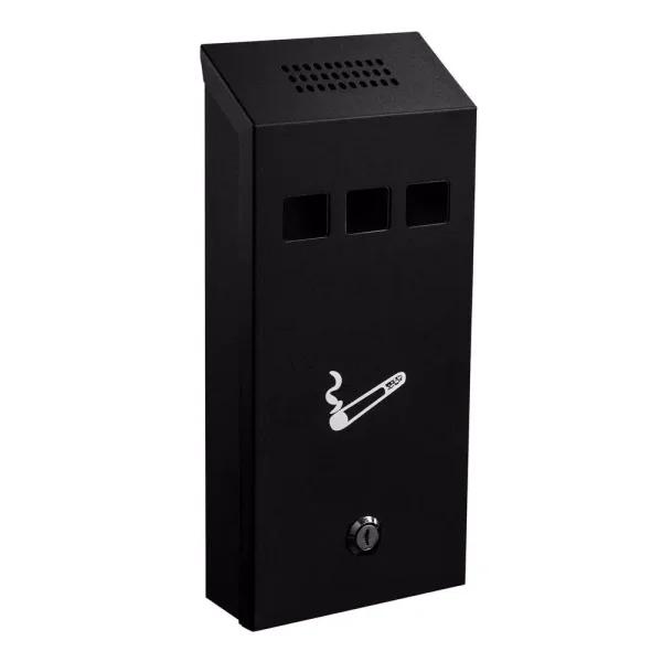Alpine Industries Black Stainless Steel Wall-Mounted Cigarette Disposal Station