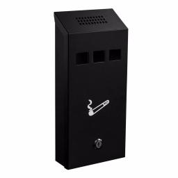 Alpine Industries Black Stainless Steel Wall-Mounted Cigarette Disposal Station thumbnail 1