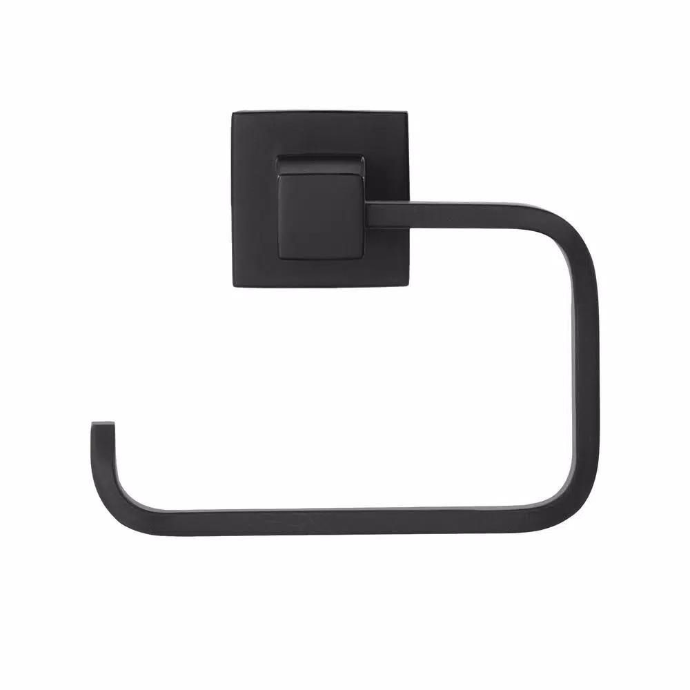 Glacier Bay Farrington Matte Black Towel Ring