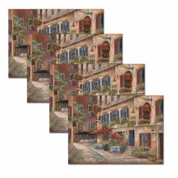 Morgan Home MHF Home Cobblestone Cafe Multi-Colored Polypropylene Placemat Set, 4-Pack thumbnail 2