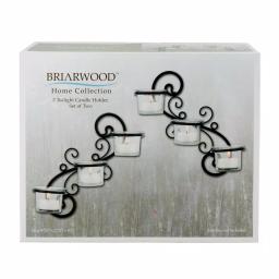 Stonebriar Collection Stonebriar Black Metal Ivy Swirl Candle Wall Sconce Set of 2 thumbnail 2