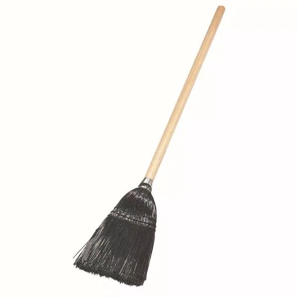 Carlisle 40 in. Synthetic Corn Lobby Broom with Wood Handle, Black/Beige
