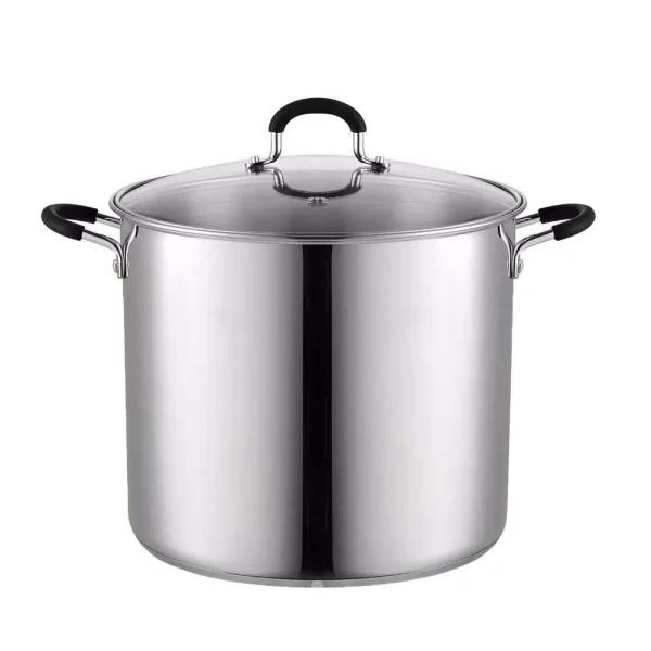 Cook N Home 12 Qt. Stainless Steel Stock Pot with Tempered Glass Lid