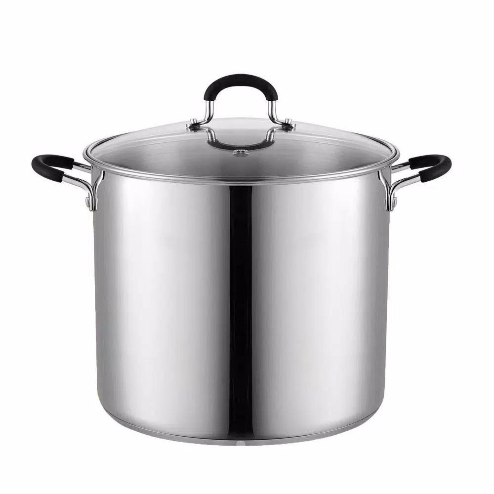Cook N Home 12 Qt. Stainless Steel Stock Pot with Tempered Glass Lid