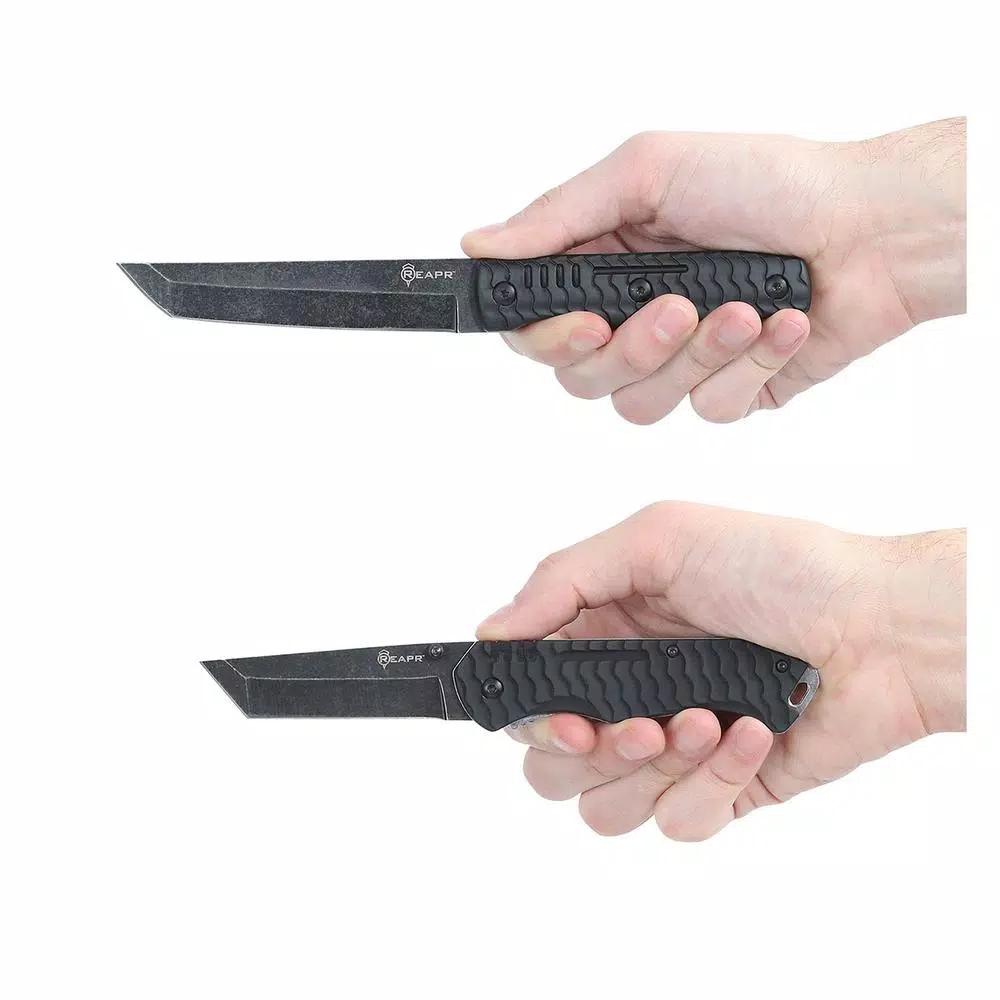 Sheffield REAPR TAC Tanto Knife Set - 2-Piece Fixed Blade and Folding Knife Set