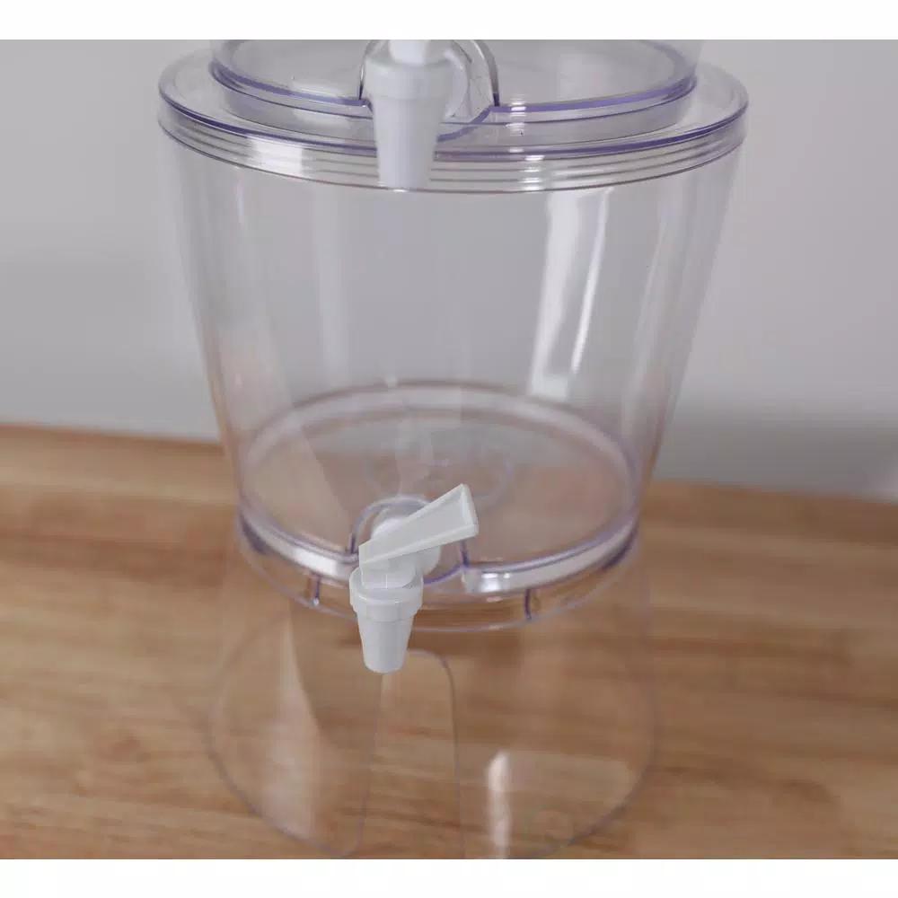 Basicwise Stackable 1.4 Gal. Juice and Water Beverage Dispenser with Stand, Clear