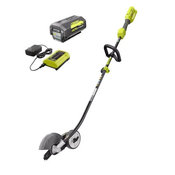RYOBI 40V Lithium-Ion Expand-It Cordless Power Head with Edger Attachment, 4 Ah Battery and Charger Included