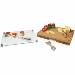 Legacy Concerto Bamboo Cutting Board and Cheese Tool Set with Tempered Glass Tray thumbnail 3
