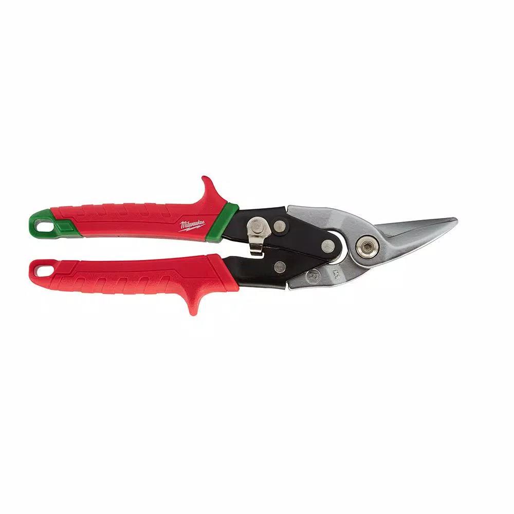 Milwaukee 10 in. Right-Cut Aviation Snips with Forged Serrated Blades