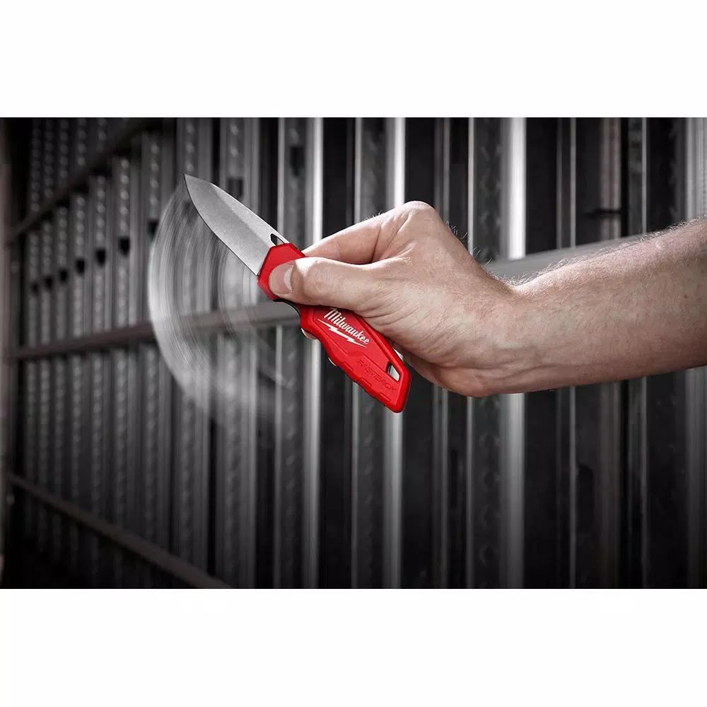 Milwaukee FASTBACK Stainless Steel Folding Utility Knife with 2.95 in. Blade