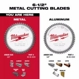 Milwaukee 6-1/2 in. 48T Carbide Metal Cutting Circular Saw Blade thumbnail 4