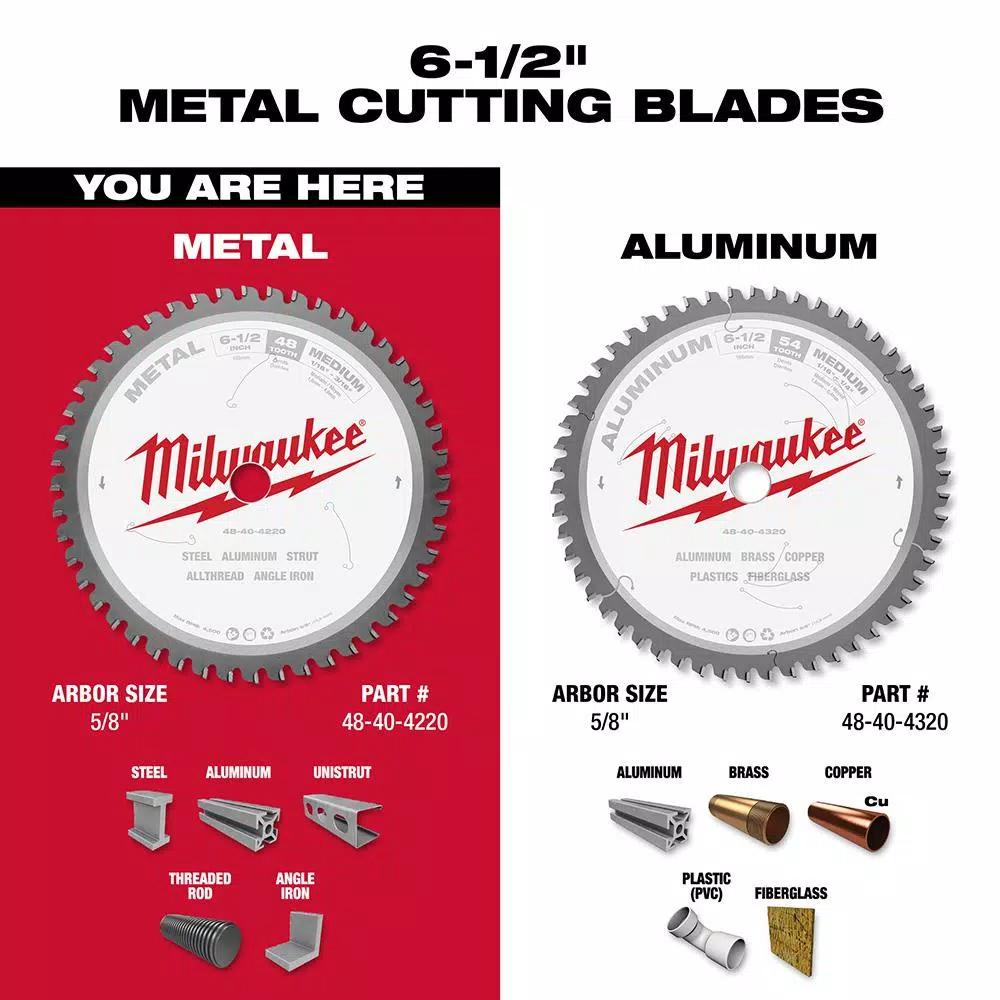 Milwaukee 6-1/2 in. 48T Carbide Metal Cutting Circular Saw Blade
