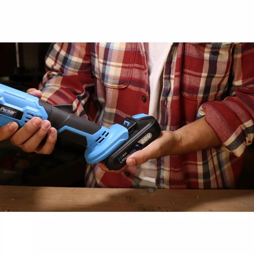 Pulsar PT2620 20V Cordless 4.5 in. Angle Grinder Kit with 2 Ah Battery and 1-Hour Charger