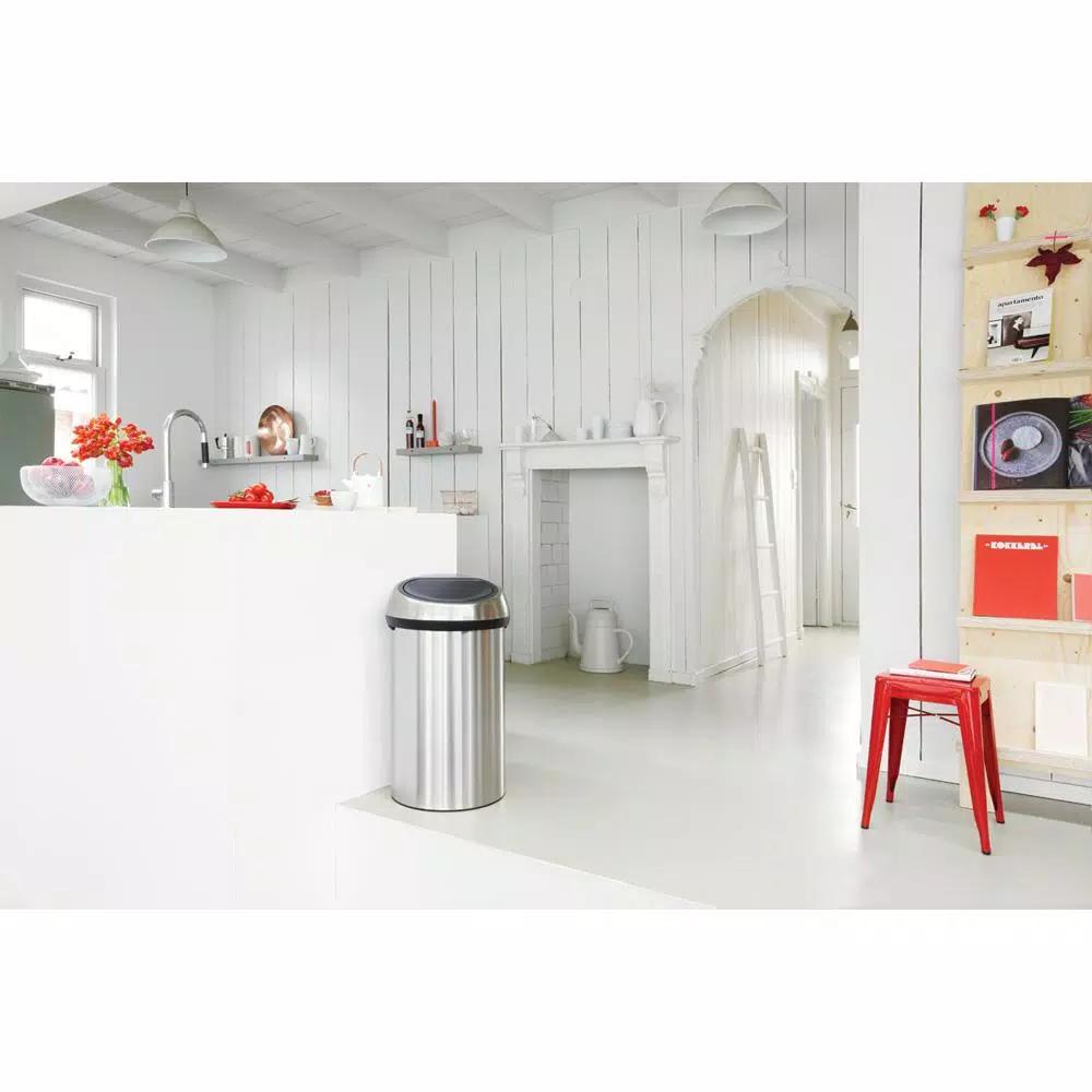 Brabantia 16 Gallon Matte Steel Fingerprint Proof Touch Top Trash Can