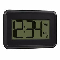 La Crosse Technology Modern Digital Wall Clock with Temperature Display, Countdown Timer, and Alarm - Black thumbnail 6