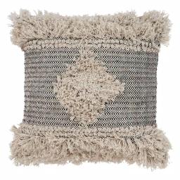 LR Resources Cottage Natural and Black Geometric 20 in. x 20 in. Cotton Throw Pillow thumbnail 1