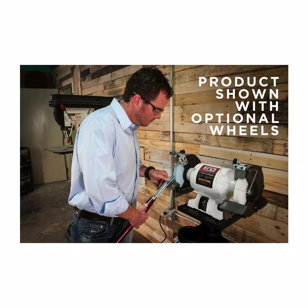 Jet JWBG-8 8 in. 1/2 HP 115-Volt Slow Speed Bench Grinder for Woodworking