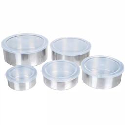 Chef Buddy 5-Piece Stainless Steel Nesting Bowl Set with Airtight Lids thumbnail 2