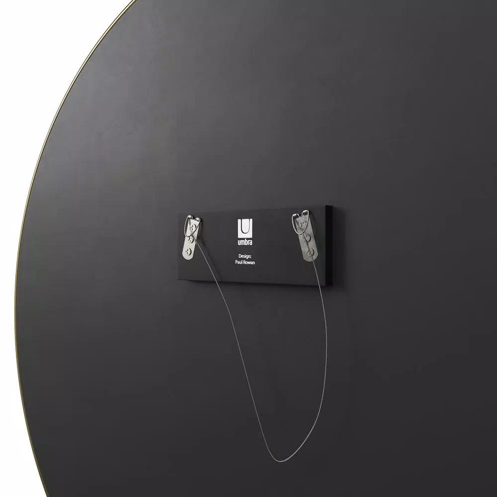 Umbra Hubba 34-inch Round Contemporary Brass Wall Mirror