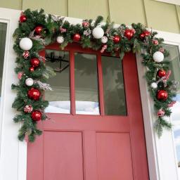 Village Lighting Company 9 ft. Pre-Lit LED Nordic Red and White Christmas Garland with 100 Mini Lights thumbnail 3
