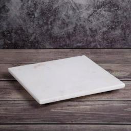 Creative Home 8 in. Natural White Marble Square Serving Board and Trivet thumbnail 2