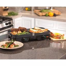 Hamilton Beach 3-in-1 Indoor Grill and Griddle, 180 sq. in. Nonstick Cooking Surface, Black thumbnail 7